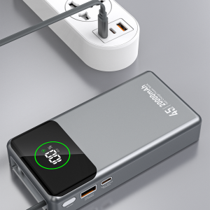 Powerbank Dudao K31 Pro 45W 20000mAh beépített, visszahúzható USB-C kábellel - szürke-1