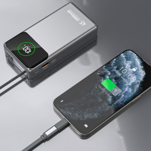 Powerbank Dudao K31 Pro 45W 20000mAh beépített, visszahúzható USB-C kábellel - szürke-9