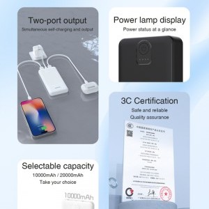 Powerbank Dudao K10 10000mAh 2.4A 2 x USB-A - fekete-2