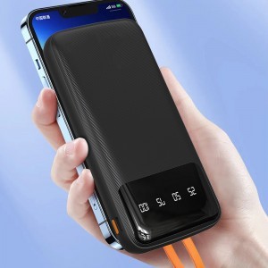Dudao K6Pro Univerzális 10000mAh Powerbank USB Kábellel, USB Type C, Lightning Fekete (K6Pro-black)-1
