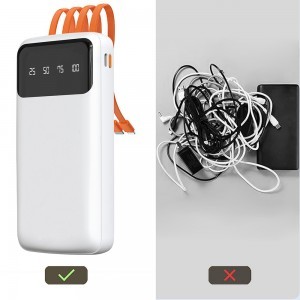 Dudao K6Pro Univerzális 10000mAh Powerbank USB Kábellel, USB Type C, Lightning Fekete (K6Pro-black)-5