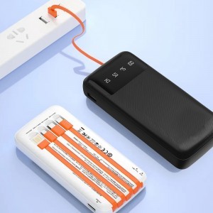 Dudao K6Pro Univerzális 10000mAh Powerbank USB Kábellel, USB Type C, Lightning Fekete (K6Pro-black)-6