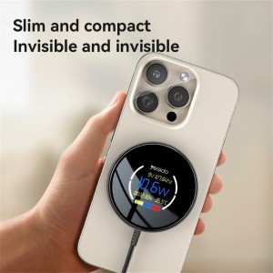 Yesido Vezeték nélküli Töltőállomás (DS28) - Mágneses Markolat, Digitális Kijelző, Gyors Töltés, 15W, Type-C Kábel, 1.2m - Fekete-7