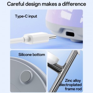 iPhone, Apple Watch, AirPods Fehér Yesido töltőállomás 3in1 (DS31) - Mágneses Tartó, RGB világítás, 15W-6