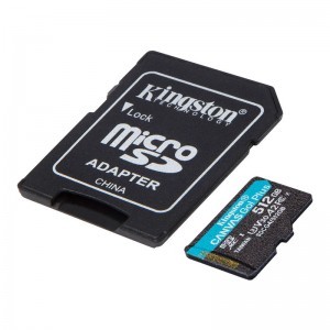Kingston MicroSDXC 512GB Canvas Go Plus Gen4 200R A2 U3 V30 memóriakártya + Adapter-1