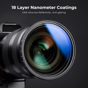 K and F Concept K&F Concept C Series Ultra-thin, VARIO ND 2-2000 változtatható szürkeszűrő, 62mm-5