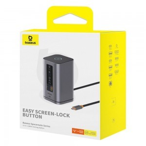 Baseus Spacemate 11in1 HUB (B00568101813-00) - USB-C 2xHDMI, 2xDP, 3xUSB, 2xUSB-C, RJ45, Jack - Űrszürke-6