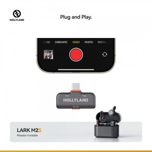 HOLLYLAND LARK M2S MINI COMBO Vezeték Nélküli Mikrofon Szürke-3