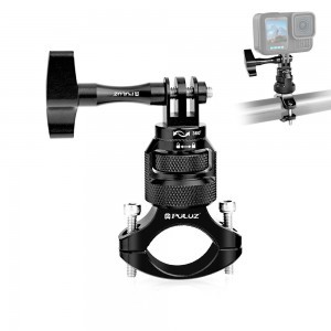 PULUZ PU796B 360 fokban forgatható alumínium motorkerékpár kormányra szerelhető adapter csavarral GoPro, Insta360, DJI (fekete) 
