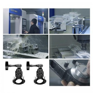 PULUZ PU796B 360 fokban forgatható alumínium motorkerékpár kormányra szerelhető adapter csavarral GoPro, Insta360, DJI (fekete) -6