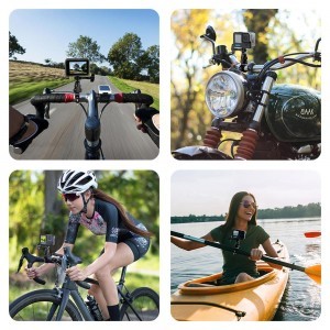 PULUZ PU796B 360 fokban forgatható alumínium motorkerékpár kormányra szerelhető adapter csavarral GoPro, Insta360, DJI (fekete) -5