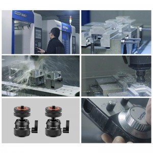 PULUZ PU1057B multifunkciós alumíniumötvözet mini gömbfejes állványadapter, cold shoe és 1/4