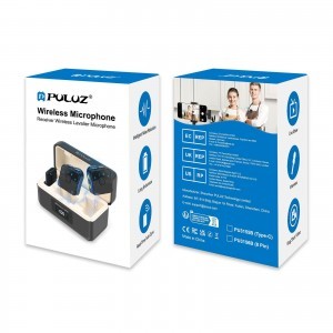 PULUZ SmartLink WS300 mágneses vezeték nélküli csíptetős mikrofon töltőtokkal, Type-C vevőegységgel (RX) és 2 adóval (TX) (fekete) PU3155B-11