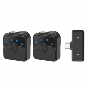 PULUZ SmartLink WS300 mágneses vezeték nélküli csíptetős mikrofon töltőtokkal, Type-C vevőegységgel (RX) és 2 adóval (TX) (fekete) PU3155B-10