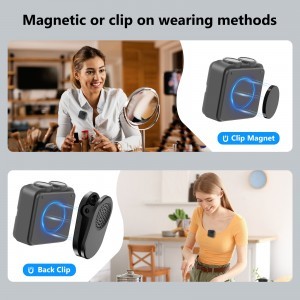 PULUZ SmartLink WS300 mágneses vezeték nélküli csíptetős mikrofon töltőtokkal, Type-C vevőegységgel (RX) és 2 adóval (TX) (fekete) PU3155B-6