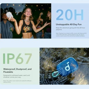 Anker - Vezeték nélküli hangszóró Soundcore Select 4 Go (A31X1011) - Tényleges vezeték nélküli sztereó, 5W, IP67 - Fekete-3