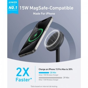 Anker MagGo Stand vezeték nélküli töltő, 15W, 1.67A, fekete A25X1H11-4