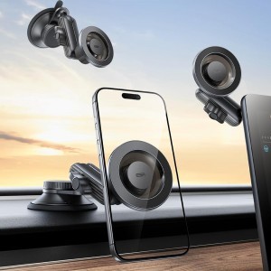 ESR Autós tartó OmniLock (2B5240162) - Műszerfalra, 360°, Mágneses, Rugalmas gömbcsuklós kar, Alumínium - Fekete/Karbon szálas-8