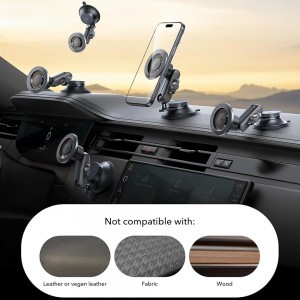 ESR Autós tartó OmniLock (2B5240162) - Műszerfalra, 360°, Mágneses, Rugalmas gömbcsuklós kar, Alumínium - Fekete/Karbon szálas-3