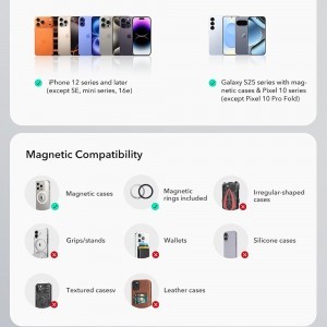 ESR Autós tartó OmniLock (2B5240162) - Műszerfalra, 360°, Mágneses, Rugalmas gömbcsuklós kar, Alumínium - Fekete/Karbon szálas-9