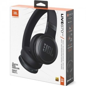 JBL Live 670NC Bluetooth Vezeték nélküli On-Ear Fejhallgatók Fekete EU