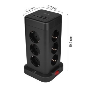 Huslog függőleges hálózati elosztó USB-A, USB-C porttal-2