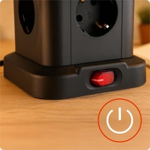 Huslog függőleges hálózati elosztó USB-A, USB-C porttal-6