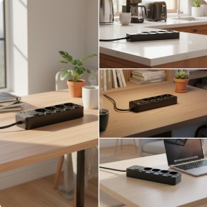 Huslog hálózati elosztó 5 kapcsolóval USB-A, USB-C porttal-1