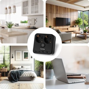 Huslog Power hálózati elosztó telefon tartóval HUS1055 USB-A, USB-C porttal-2