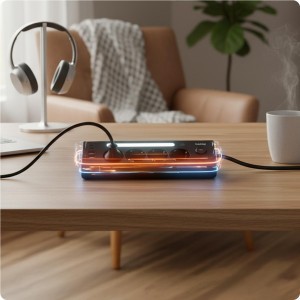 Huslog hálózati elosztó LED-del, USB-A, USB-C porttal-11