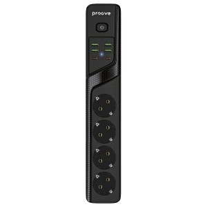 Proove 2m 3000W Hálózati Elosztó P-04 (4xAC + 4xUSB + 2xType-C) fekete