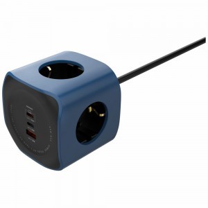 Cellline Power Socket Cube 6 az 1-ben 2500W USB/2xUSB-C 65W kék-8