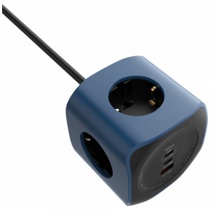 Cellline Power Socket Cube 6 az 1-ben 2500W USB/2xUSB-C 65W kék-5