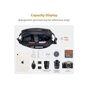 K and F Concept K&F Concept Alpha Sling 10L, fotós oldaltáska, fekete szürke, terepmintás-1