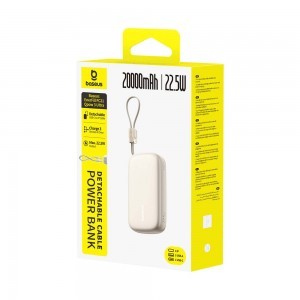 Baseus EnerFill FC21 Qpow 3 Ultra 20000mAh 22.5W Powerbank kijelzővel és kábellel - Bézs-3