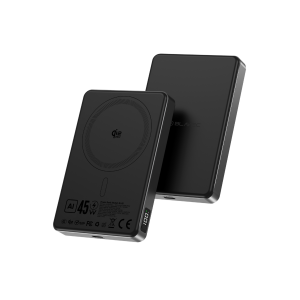 Blavec Power Bank 10000mAh BJ-05 Ultra Gyors 16mm - Type C - Qi2.2 25W + PD 45W mágneses indukció Magsafe 2 az 1-ben (PBBJ05-QI22MC10B) fekete
