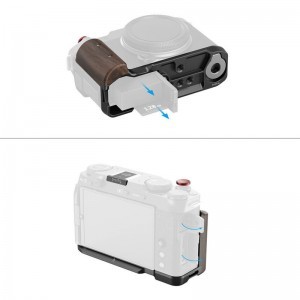 Smallrig 5260 L-Shape Mount Plate with Wooden Handle for Fujifilm X-M5 Black-2