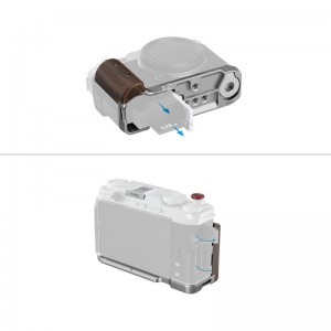 Smallrig 5261 L-Shape Mount Plate with Wooden Handle for Fujifilm X-M5 Silver-2