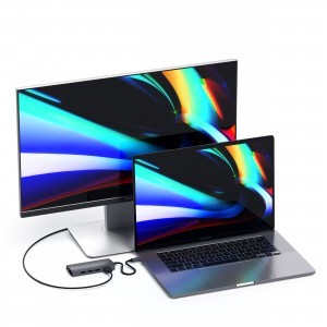 Satechi Alumínium C-Típusú Multi-Port Adapter (HDMI 4K, 3x USB 3.0, MicroSD, Ethernet V2) - Fémes Szürke-3