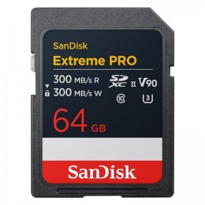 Sandisk 64GB Extreme Pro SDXC 300 MB/S olvasás 8K, V90, UHS-II memóriakártya