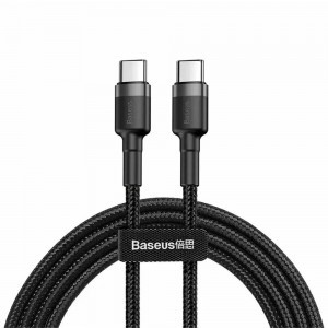 USB-C to USB-C, 60W, 2m Fekete / Szürke Baseus - (3 darabos) Data Cable Cafule (E0418501)
