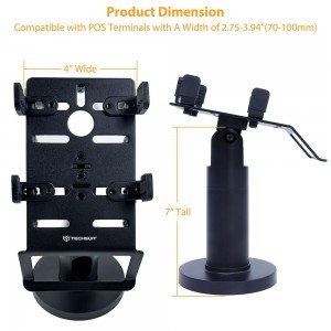 Kártyás terminál állvány (POS1) Állítható, stabilan tart - Fekete univerzális-5