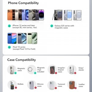 Szellőzőre erősíthető Magsafe telefontartó ESR Autós tartó OmniLock (2B52301)-6