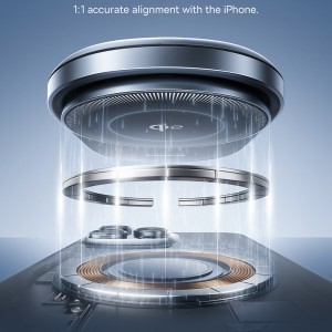 Baseus PrimeTrip VC1 Pro Vezeték nélküli autós tartó légbeömlőre, Type-C, 15W, Qi2, hűtőventilátorral - Fekete-3