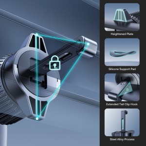 Baseus PrimeTrip VC1 Pro Vezeték nélküli autós tartó légbeömlőre, Type-C, 15W, Qi2, hűtőventilátorral - Fekete-4