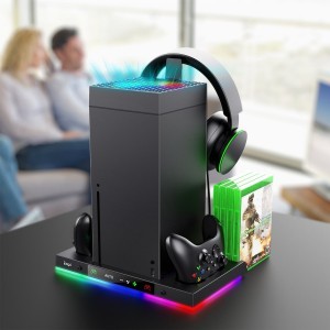 iPega XBX024S Multifunkcionális töltő RGB állvány Xbox-hoz hűtéssel tok-5