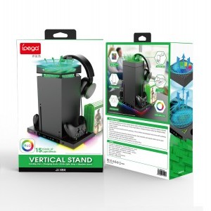 iPega XBX024S Multifunkcionális töltő RGB állvány Xbox-hoz hűtéssel tok-6