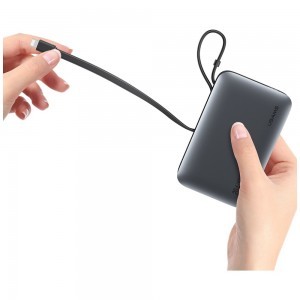 Powerbank USAMS XR sorozat CD228 10000mAh 20W + USB-C/Lightning kábel fekete-11