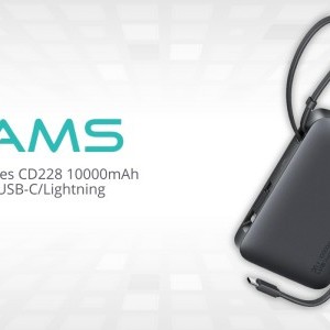 Powerbank USAMS XR sorozat CD228 10000mAh 20W + USB-C/Lightning kábel fekete-4