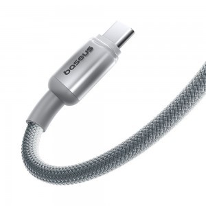 Data Cable Discolor Baseus - USB-C to USB-C, 100W, 480Mbps, 1m - Ezüst-2